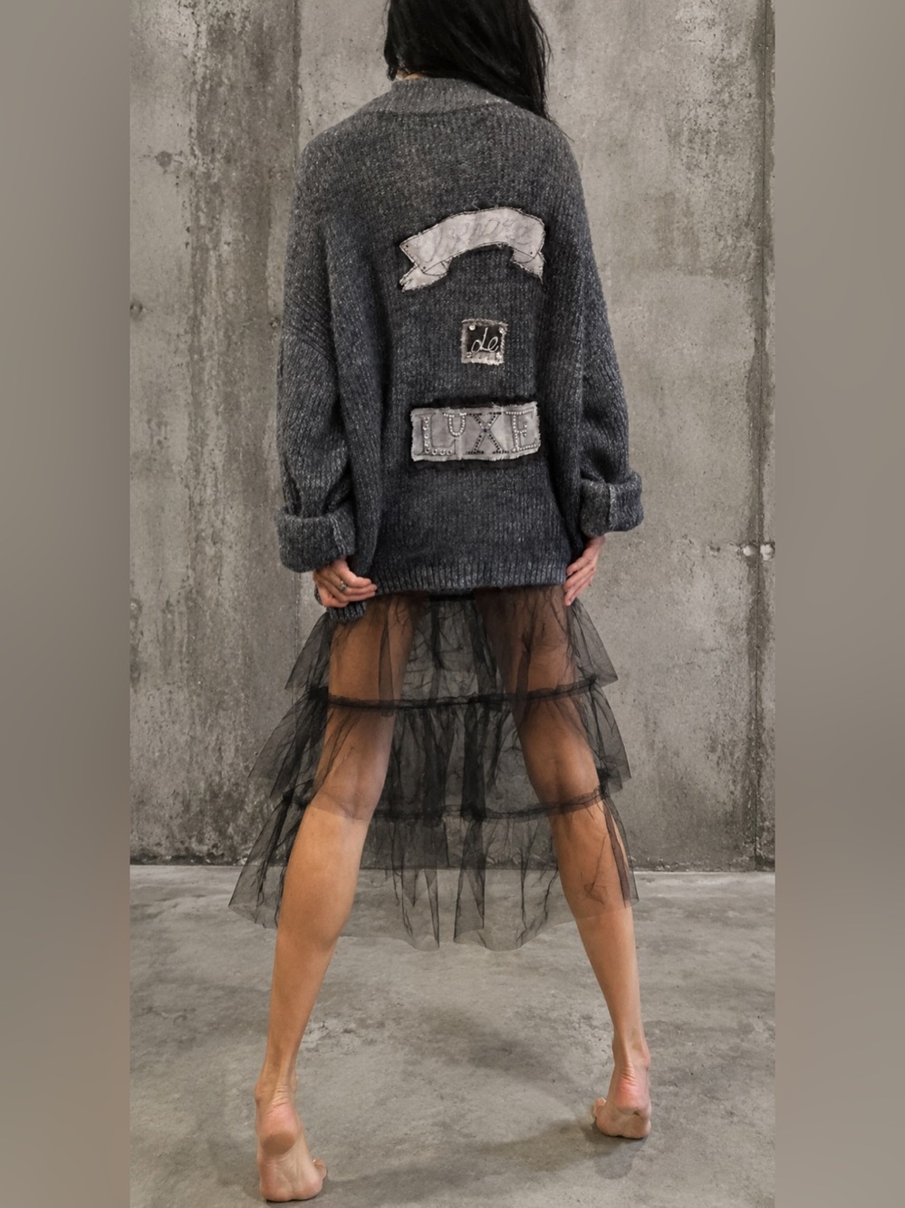 “Clochard de Luxe” Gray Chunky Knit Sweater